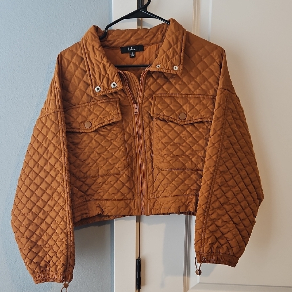 Le Lis Brown Quilted Women's Jacket